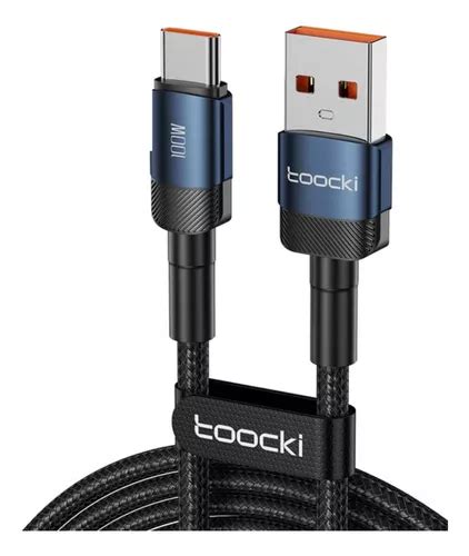 Cabo Usb Tipo C Toocki 1m Reforçado Nylon Turbo 6a 100w MercadoLivre