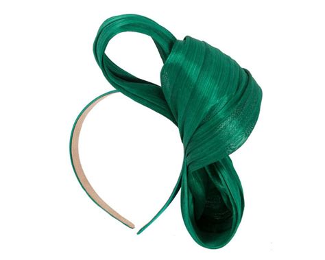 Large Dark Green Bow Racing Fascinator By Fillies Collection