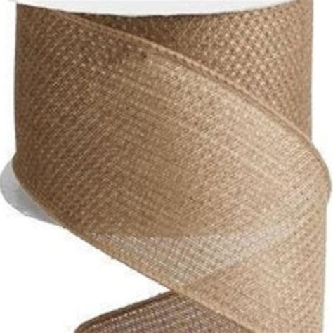 Royal Burlap Wired Ribbon By The Roll 2 5 X 10 Yards Etsy