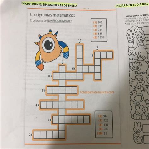 Crucigramas matemáticos Crucigrama de NÚMEROS ROMANOS Brainly lat
