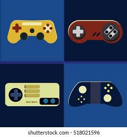 Game Controllers Icon Set Retro Style Stock Vector Royalty Free