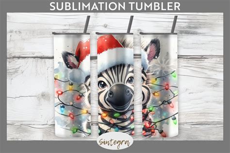 Christmas Zebra V3 Entangled In Lights Tumbler Sublimation