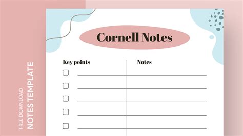 Cornell Notes Printable Free Google Docs Template Gdoc Io