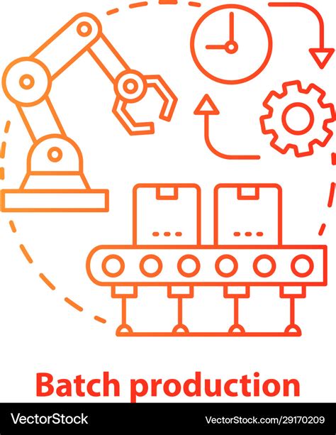 batch production red concept icon manufacturing vector image