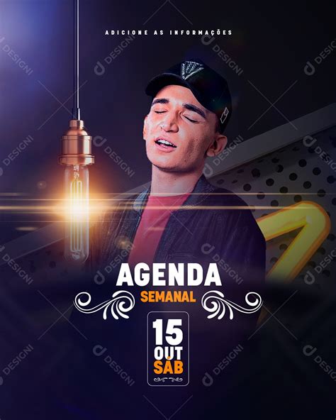 Agenda Semanal João Gomes Flyer Social Media PSD Editável download