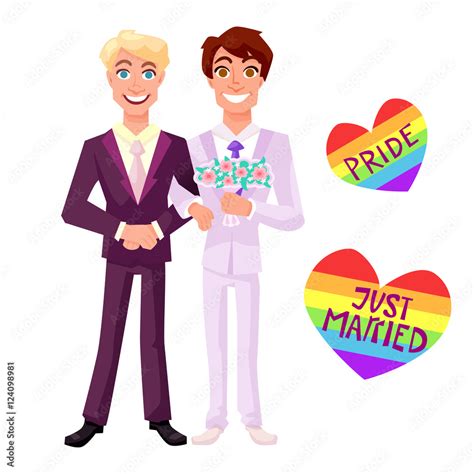 Gay Wedding Vector Illustration Stock Vector Adobe Stock