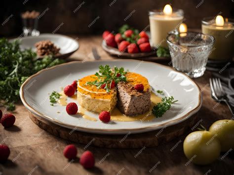 Premium AI Image | Elegant Gourmet Dish Culinary Masterpiece