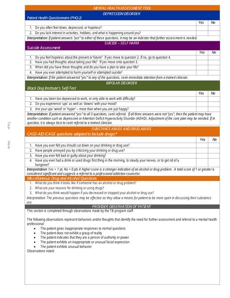 Mental Health Assessment Tool Fill Out Sign Online And Download Pdf Templateroller