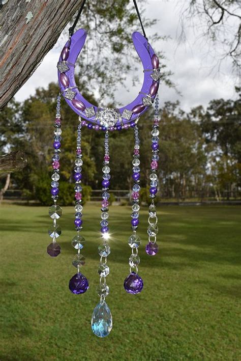 Crystal And Beaded Horseshoe Suncatcher Horseshoe Art Horse Shoe Etsy