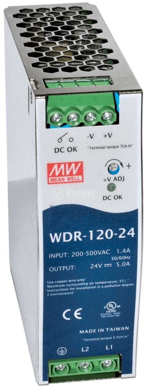 Din Rail Power Supply Wdr 120 24 24v 5a 120w Mean Well Vikiwat