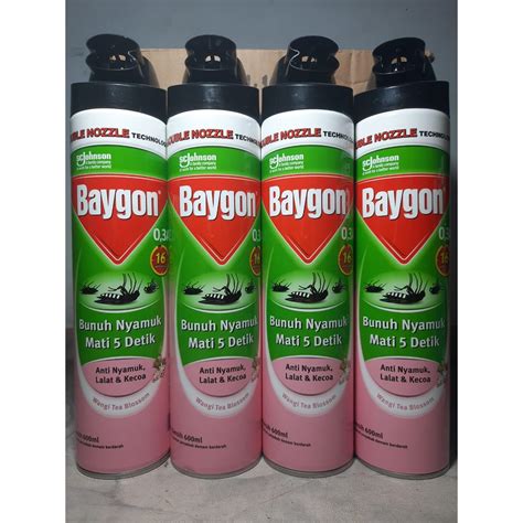 Jual Baygon Aerosol 600 Ml Obat Nyamuk Spray Semprot Tea Blossom