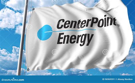 Waving Flag with CenterPoint Energy Logo. Editoial 3D Rendering ...