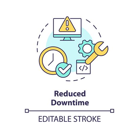 Downtime reduce multi color concept icon. Server maintenance monitoring