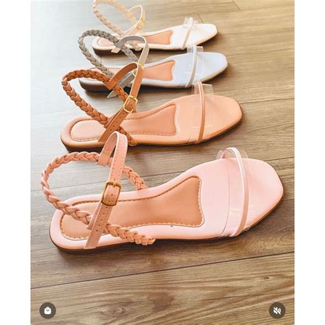Sandália Rasteira Feminina Nude Shopee Brasil