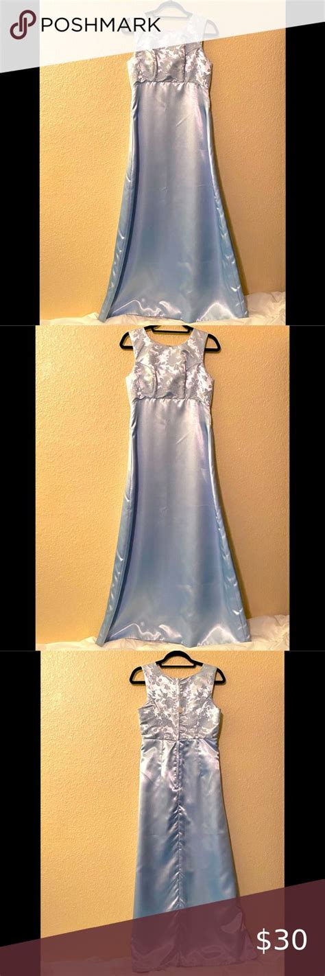 Light Blue Satin Evening Dress Satin Evening Dresses Blue Satin