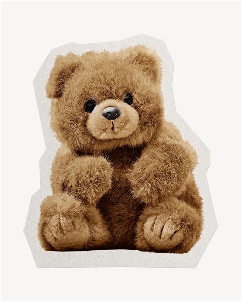 Teddy bear paper cut isolated | Free Photo - rawpixel