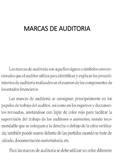 Marcas De Auditoria Pdf