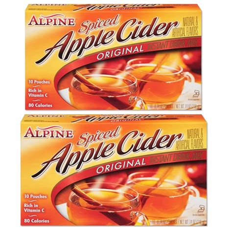 Alpine Spiced Apple Cider Drink Mix Bundle - 2 Boxes, 10 Packets Each ...