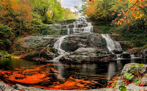 Fall Nature Pond Rock Waterfall Wallpaper - Resolution:2048x1272 - ID ...