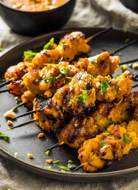 Thai Chicken Satay Skewers With Peanut Sauce The Wicked Noodle