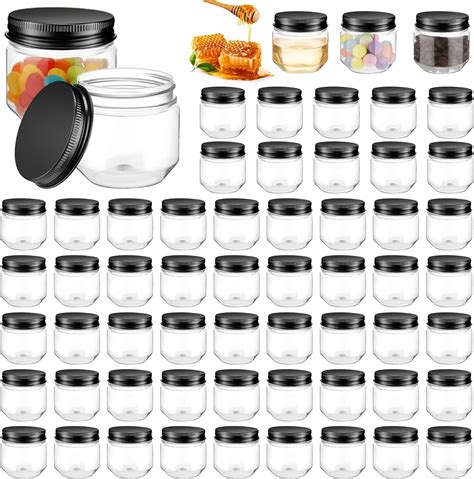 Amazon Tanlade Pcs Oz Clear Plastic Jars With Lids Wide Mouth