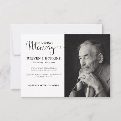 Memorial cards with custom photo invitation zazzle – Artofit