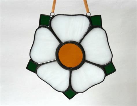 Stained Glass Yorkshire Rose Lancashire Rose Window Etsy Uk