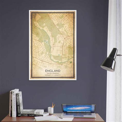 Vintage Hellesdon United Kingdom Map Poster, Hellesdon City Road Wall