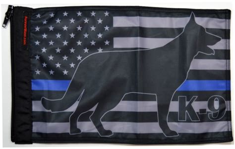 USA Subdued Thin Blue Line K9 Flag