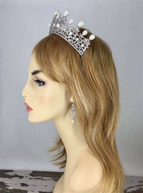 Pearl Tiara Cinderella Bridal Crown Royal Replica Tiara Etsy