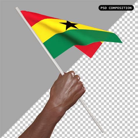 D De Mano El Pa S De La Bandera De Ghana Ilustraci N De Renderizaci N