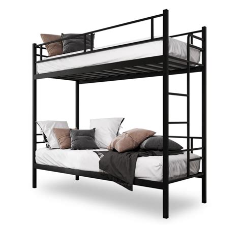 Кровать двухъярусная 900х200 с основанием Дабл Металл-Дизайн черный ...