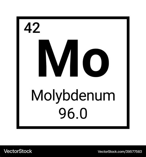 Molybdenum element symbol chemistry Royalty Free Vector