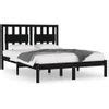 Estructura Cama Madera Maciza Pino Negra King Size X Cm Vidaxl