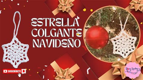 ESTRELLA TEJIDA A CROCHET COLGANTE DE NAVIDAD DECORA TU ARBOL