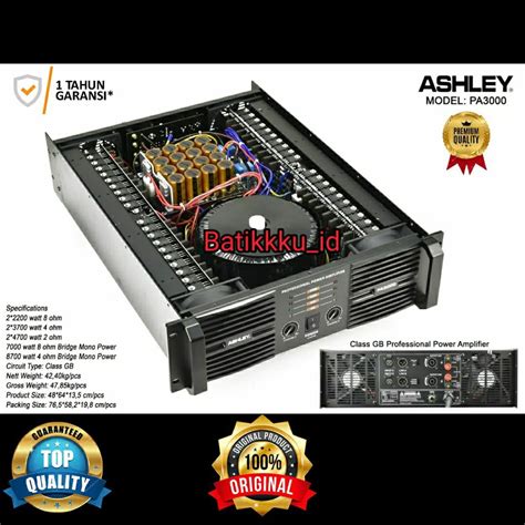 Jual Power ASHLEY PA 3000 PA3000 ORIGINAL 2CH CLASS GB 4700 WATT