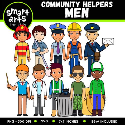 Community Helpers Men Clip Art - Educational Clip Arts and Bible Stories