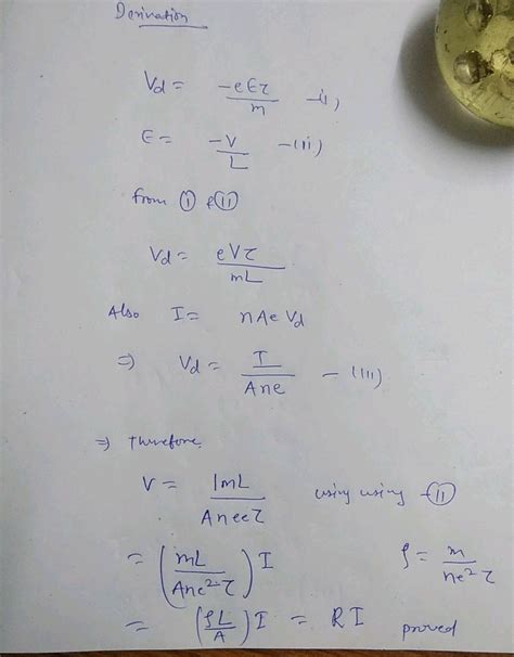 Define Drift Velocity Of Free Electrons