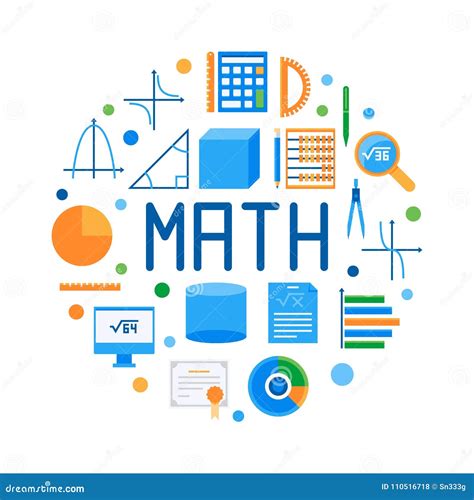 Math Round Flat Vector Modern Illustration or Symbol Stock Vector ...