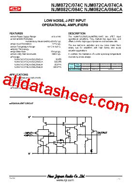 NJM082CV Datasheet PDF New Japan Radio