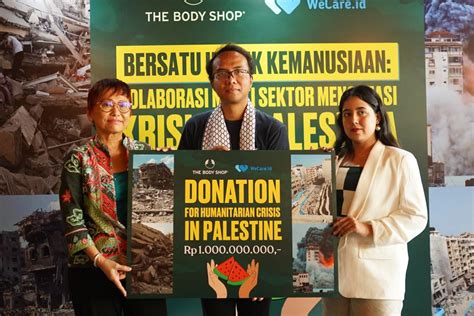 Peduli Palestina The Body Shop Indonesia Donasikan Rp Miliar Untuk