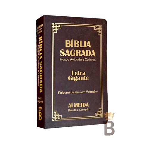 Biblia Sagrada Letra Gigante Luxo Popular Marrom Harpa Rc