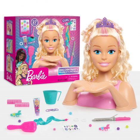 Barbie Unicorn Party Deluxe Styling Head with Blonde Hair - Just Play ...