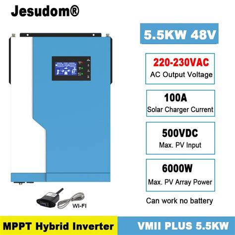 5 5kw 48vdc To 220vac Solar Hybrid Inverter Pure Sine Wave 100a Mppt