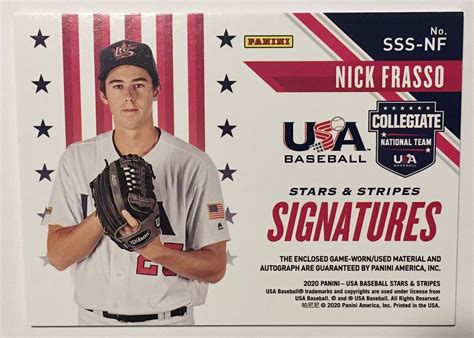 Nick Frasso 2020 Stars And Stripes Sp Jersey Auto 101 219 Toronto Blue