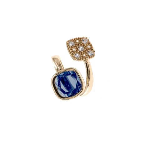 Anello In Argento Zirconi Pasta Vitrea Blu Ma Gi Gioielli