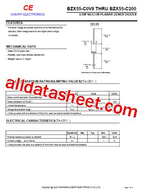 BZX55 Datasheet(PDF) - Shanghai Lunsure Electronic Tech