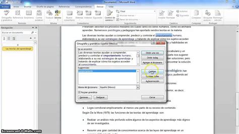 Ortografía Y Gramática Word 2010 Youtube