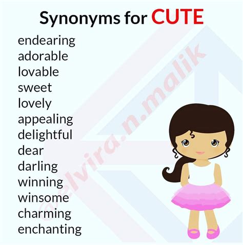 🔵 English Grammar Vocab 🌍 On Instagram “synonyms Of Cute Follow👉