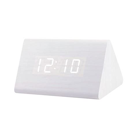 Shebeky Digital Wooden Usb Led Night Light Alarm Clock Thermometer